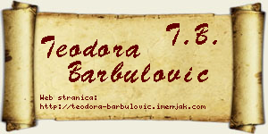 Teodora Barbulović vizit kartica